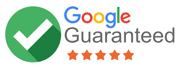 Google Guaranteed badge with a green checkmark and five orange stars next to the words Google Guaranteed.